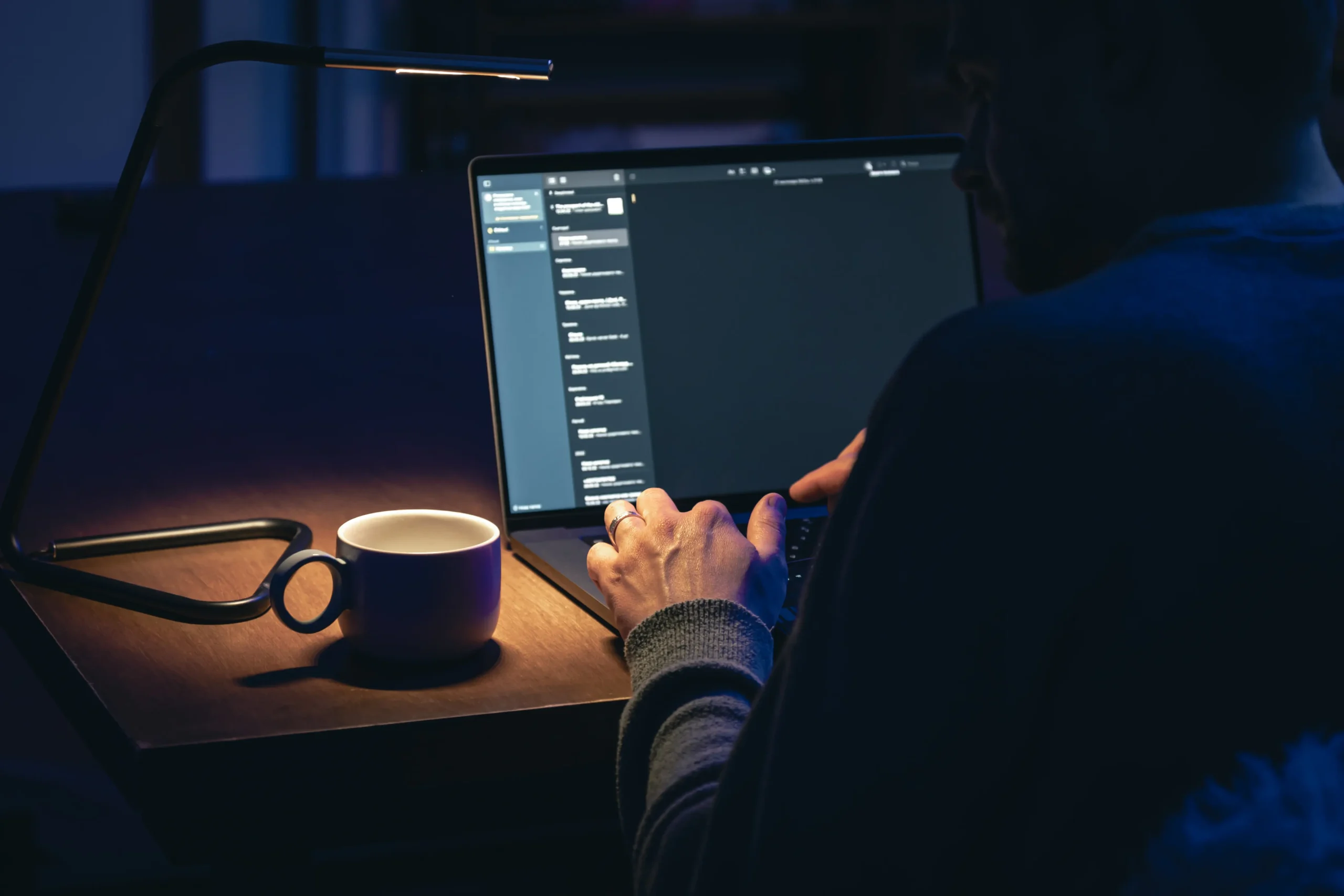 MJ Portfolio — Developer Hands Typing Code